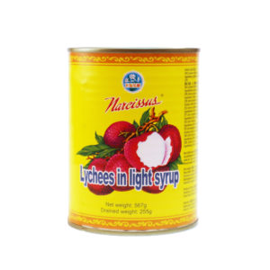 Narcissus Brand Lychees in light syrup
